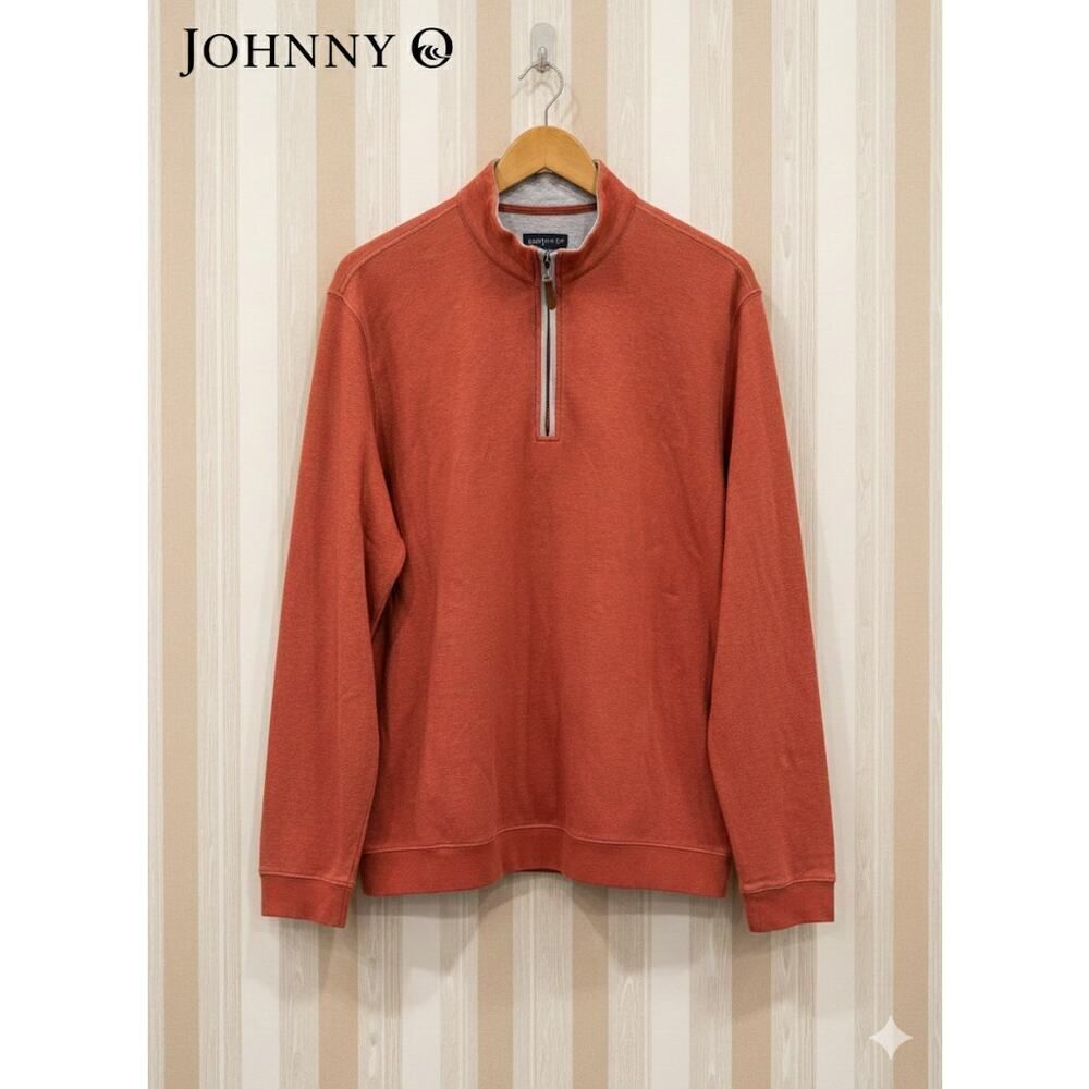 Johnnie-O Men’s Sully 1/4 Zip Pale Orange Pullover Long Sleeve Shirt 2XL
